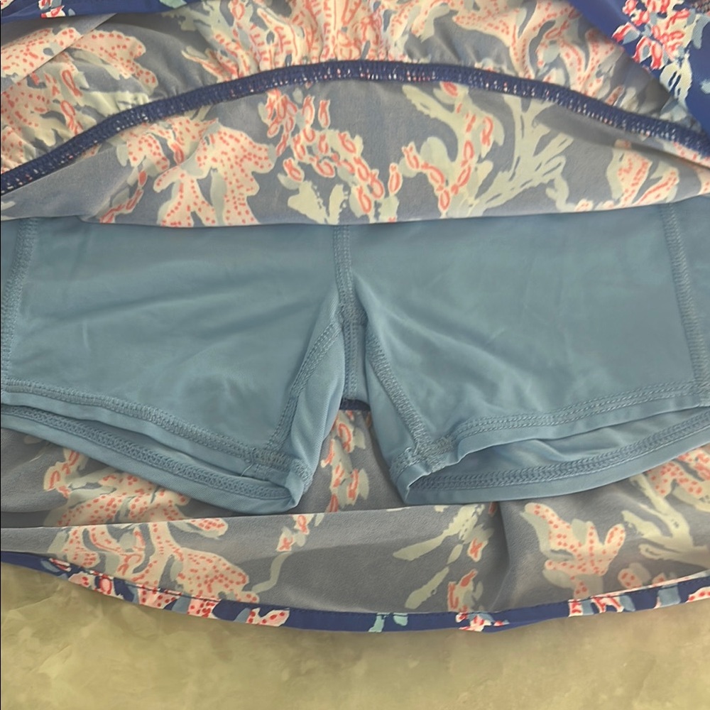 Lilly Pulitzer Luxletic UPF50 Fern Skort  Borealis Blue & Pink Coral Print XXS - Picture 6 of 9